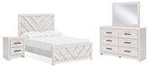 Cayboni Full Panel Bed, Dresser, Mirror and Nightstand
